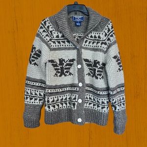Rare! Vintage 90’s Polo Sport Cowichan Chunky Knit Cardigan Brown M
